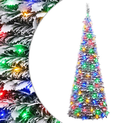 Pop Up LED Christmas Tree 210 cm 200 LEDs PVC Green and white