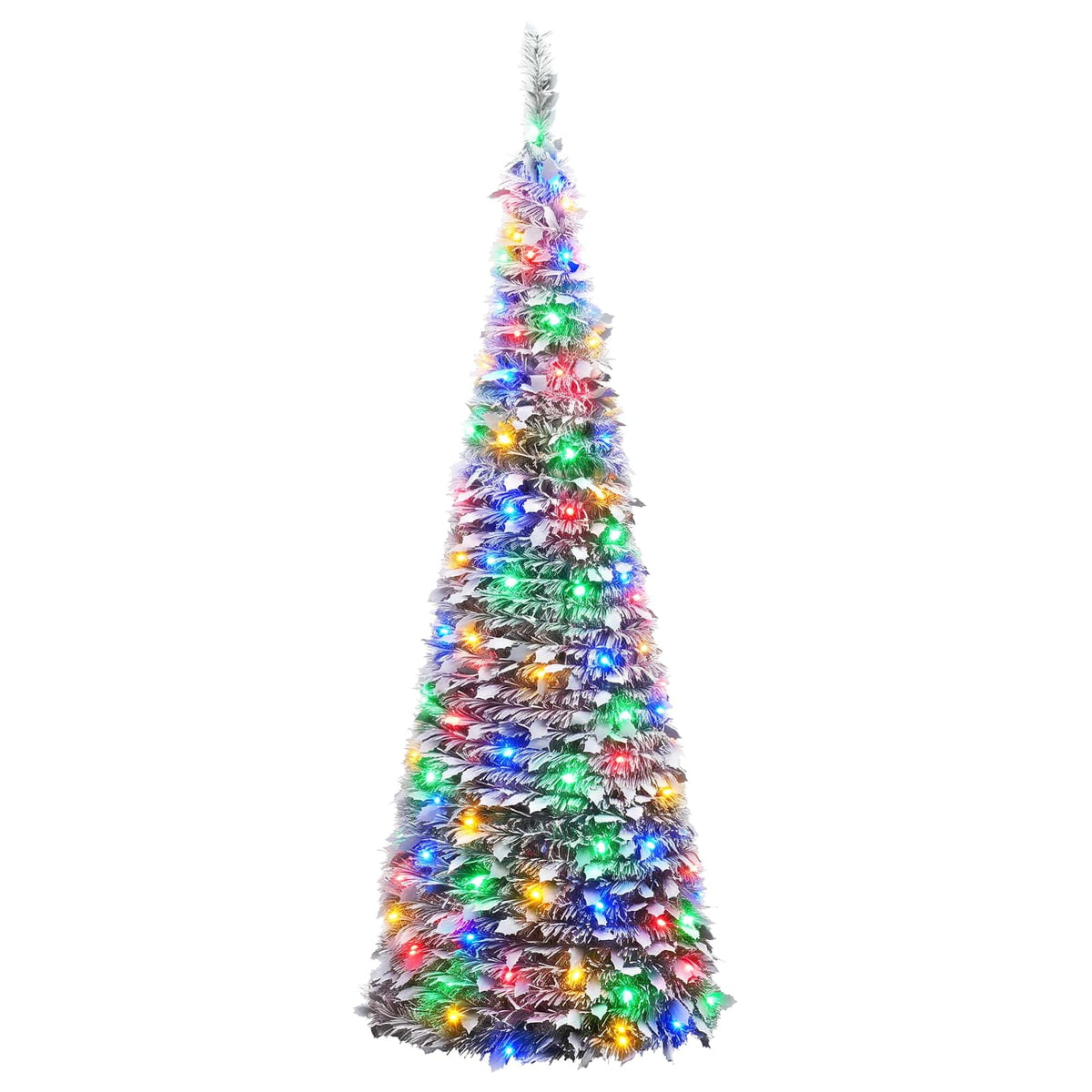 Pop Up LED Christmas Tree 210 cm 200 LEDs PVC Green and white