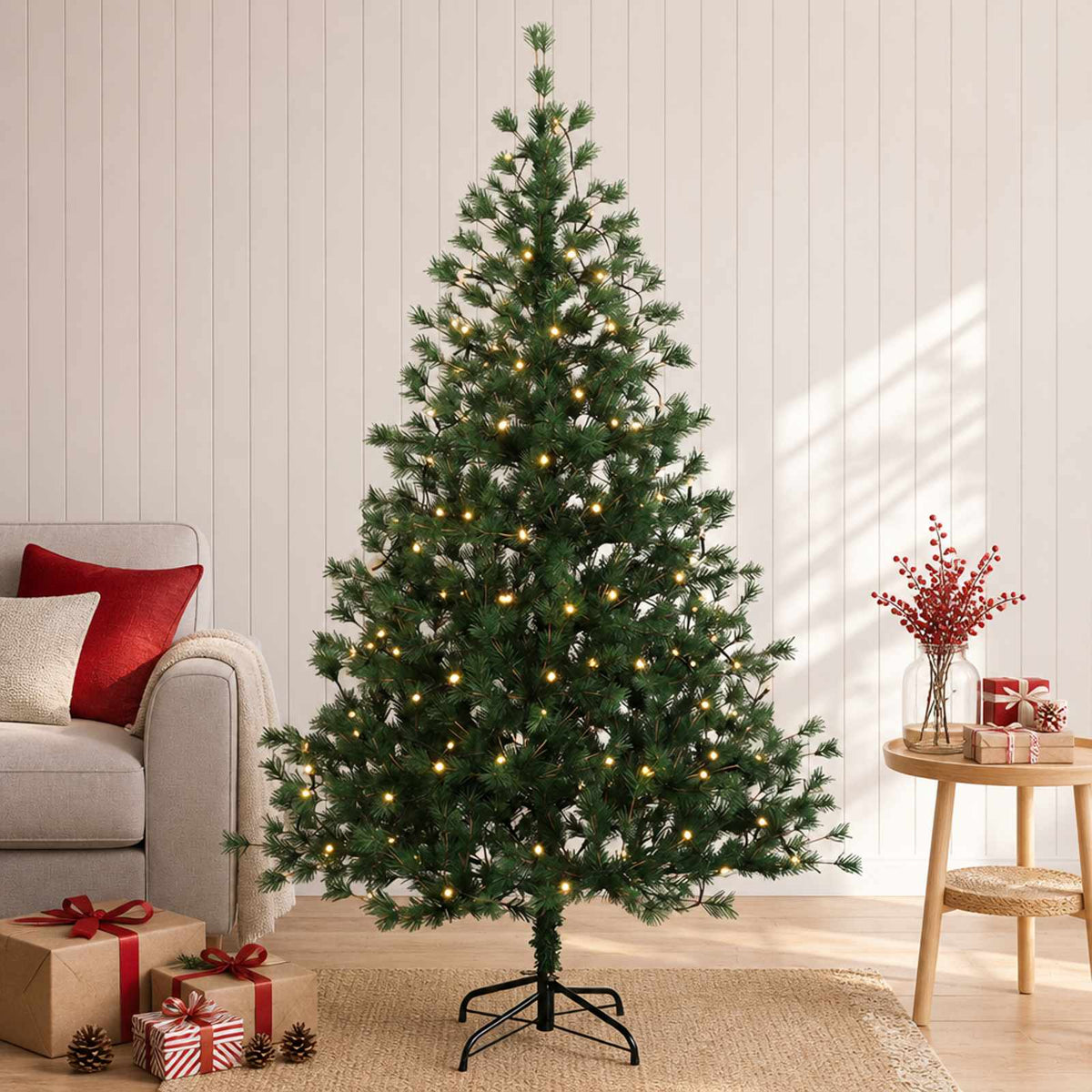 Artificial Hinged Christmas Tree 120 cm 150 LEDs Warm White