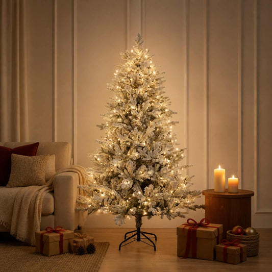 Artificial Hinged Christmas Tree 210 cm 300 LEDs Warm White