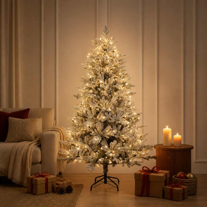 Artificial Hinged Christmas Tree 240 cm 300 LEDs Warm White