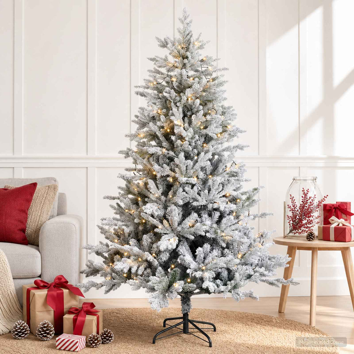Artificial Hinged Christmas Tree 150 cm 150 LEDs Warm White