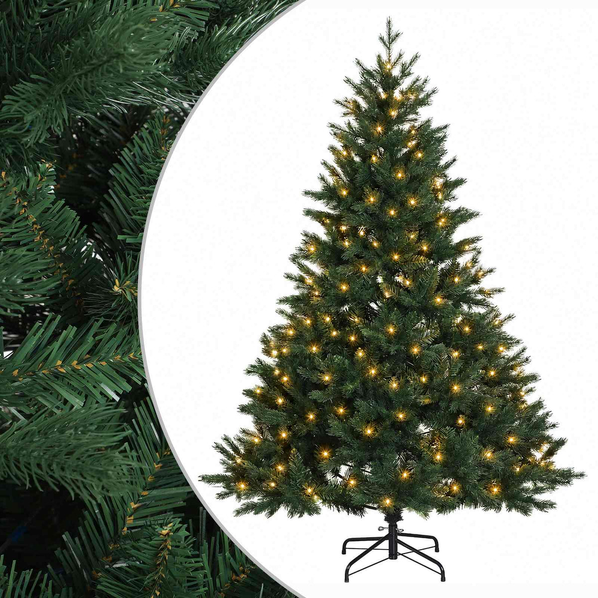 Artificial Hinged Christmas Tree 120 cm 150 LEDs Warm White