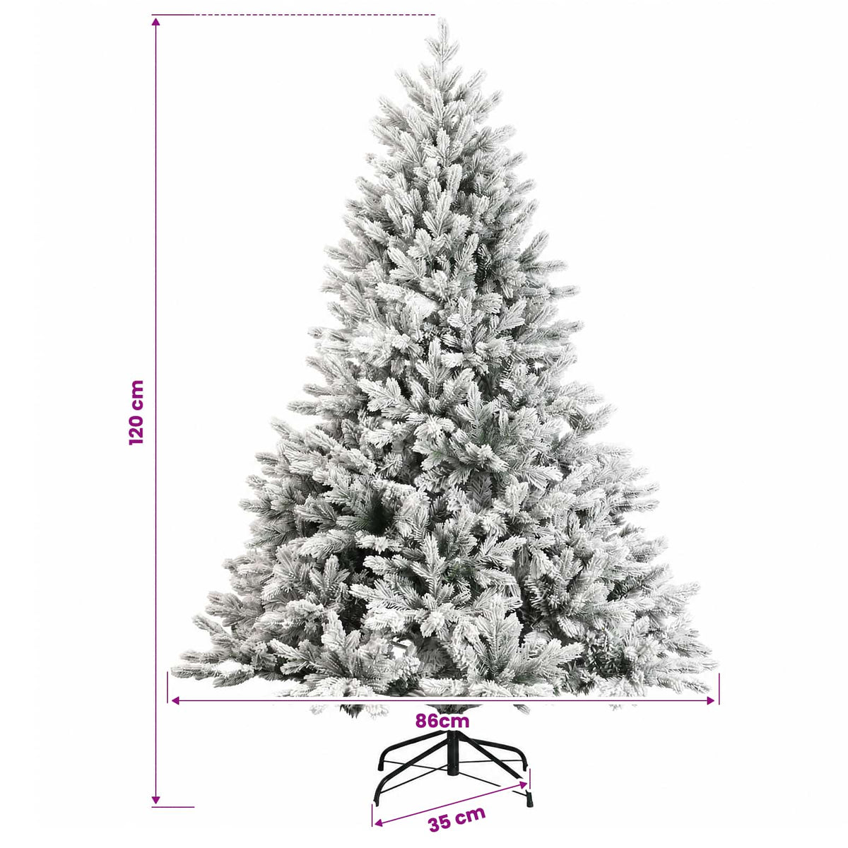 Artificial Hinged Christmas Tree 120 cm 150 LEDs Warm White