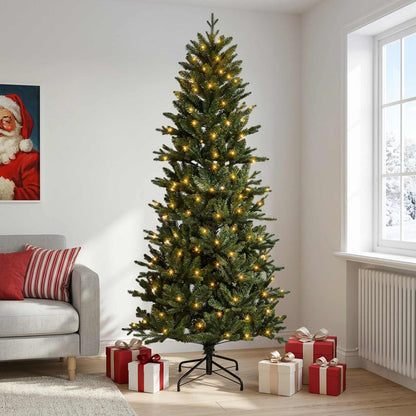 Artificial Hinged Christmas Tree 180 cm 300 LEDs Warm White