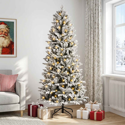 Artificial Hinged Christmas Tree 180 cm 300 LEDs Warm White