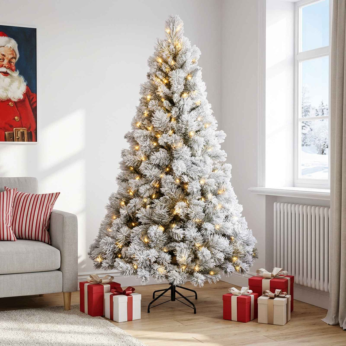Artificial Hinged Christmas Tree 120 cm 150 LEDs Warm White