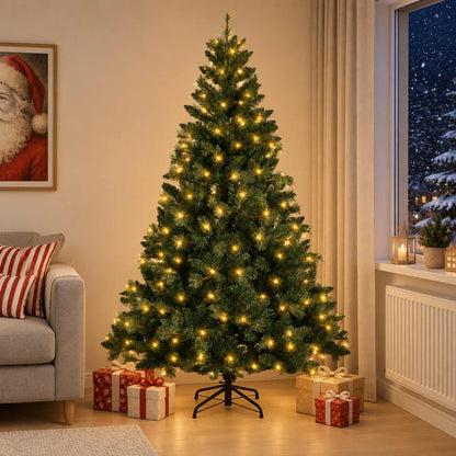 Artificial Hinged Christmas Tree 120 cm 150 LEDs Warm White