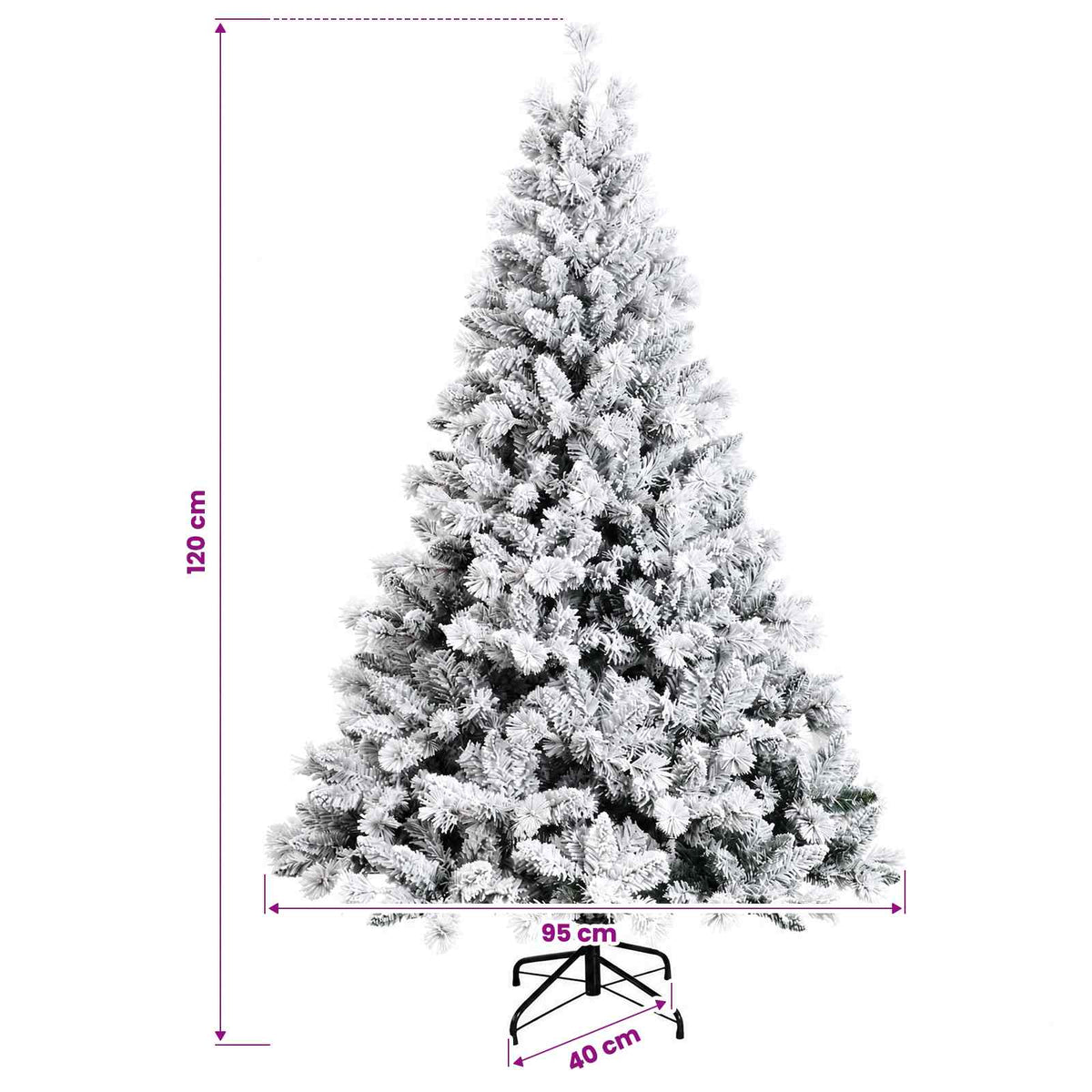 Artificial Hinged Christmas Tree 120 cm 150 LEDs Warm White