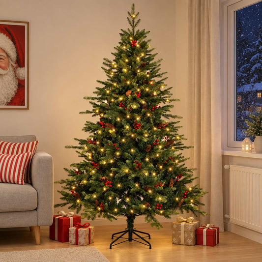 Artificial Hinged Christmas Tree 120 cm 150 LEDs Warm White