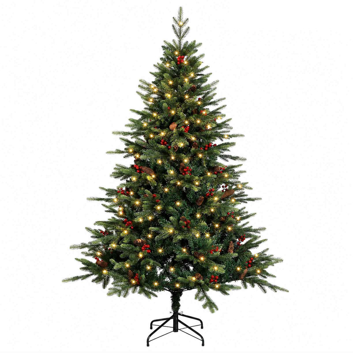 Artificial Hinged Christmas Tree 120 cm 150 LEDs Warm White