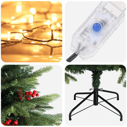 Artificial Hinged Christmas Tree 150 cm 150 LEDs Warm White