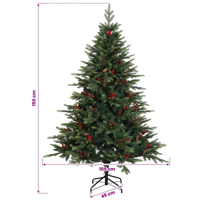 Artificial Hinged Christmas Tree 150 cm 150 LEDs Warm White