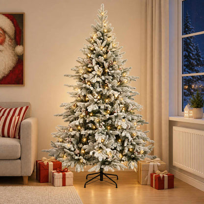 Artificial Hinged Christmas Tree 150 cm 150 LEDs Warm White