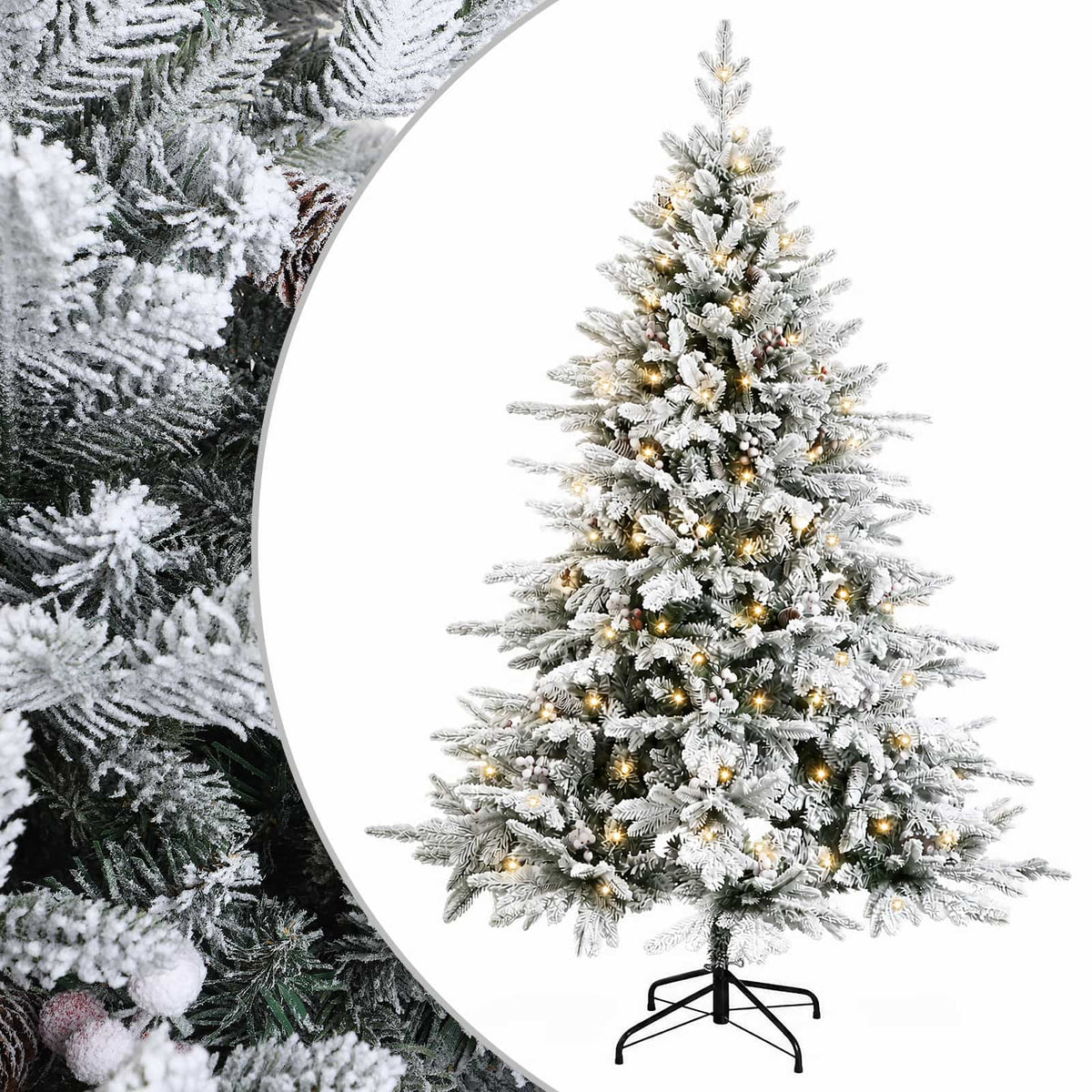 Artificial Hinged Christmas Tree 120 cm 150 LEDs Warm White