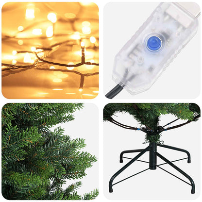 Artificial Hinged Christmas Tree 120 cm 150 LEDs Warm White