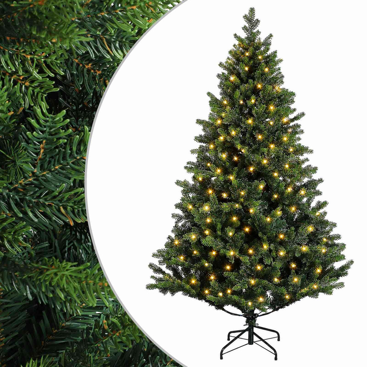 Artificial Hinged Christmas Tree 150 cm 150 LEDs Warm White