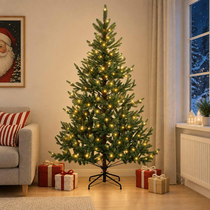 Artificial Hinged Christmas Tree 150 cm 150 LEDs Warm White