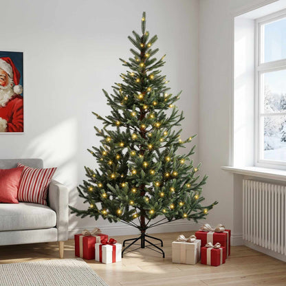 Artificial Hinged Christmas Tree 240 cm 300 LEDs Warm White