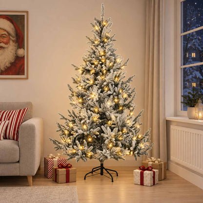 Artificial Hinged Christmas Tree 150 cm 150 LEDs Warm White