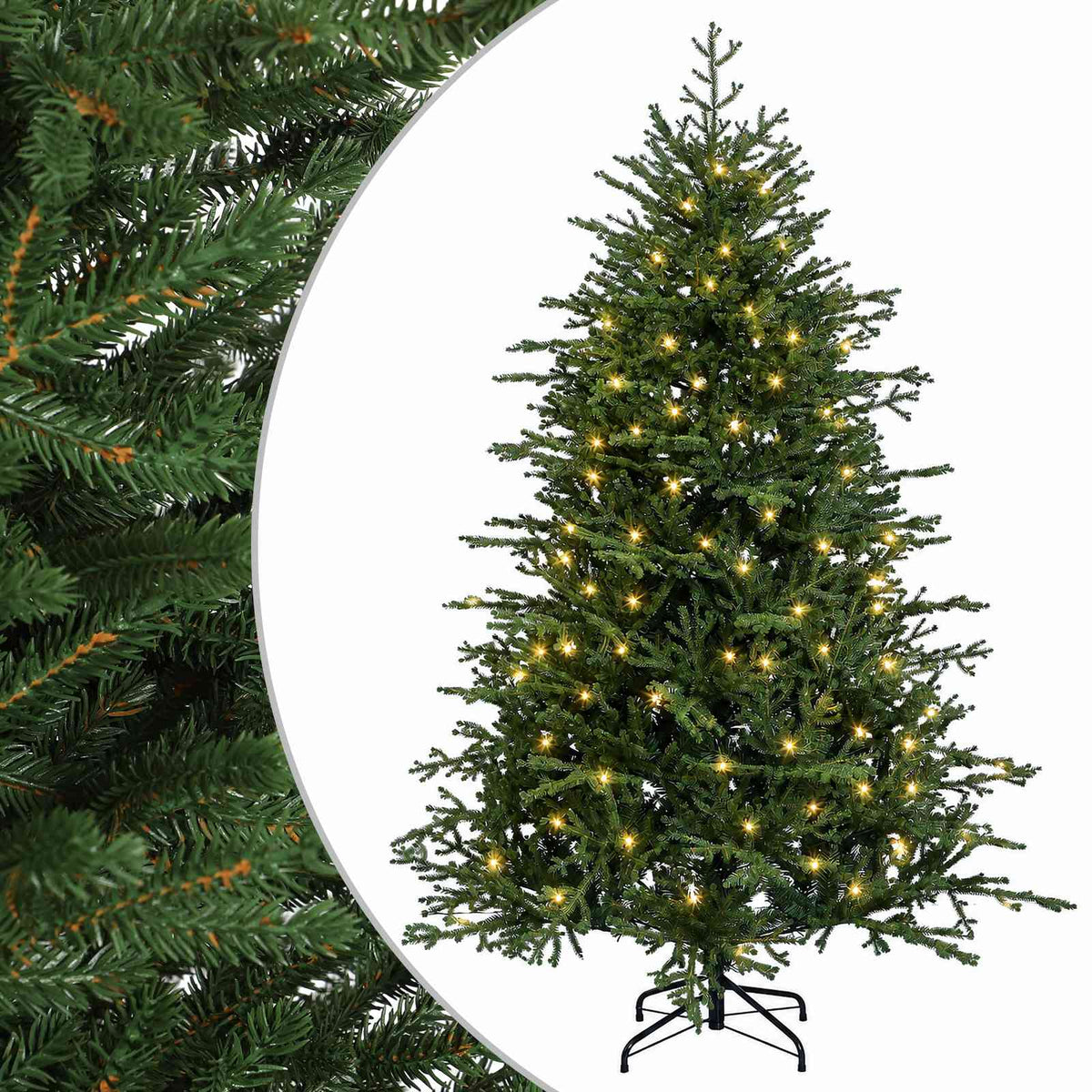 Artificial Hinged Christmas Tree 150 cm 150 LEDs Warm White