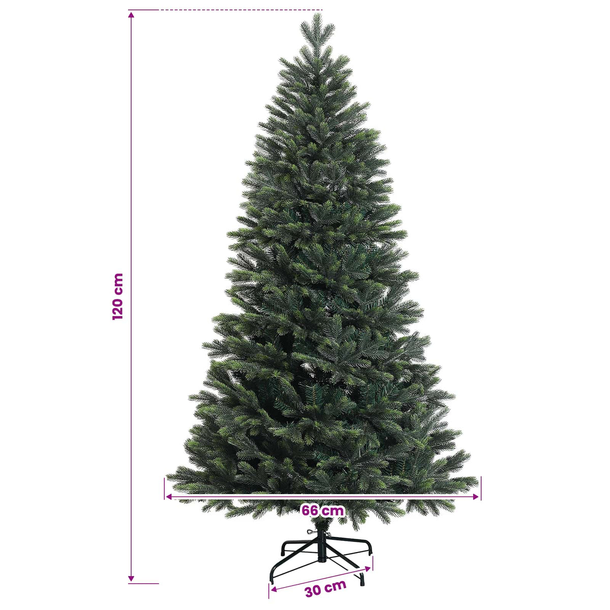 Artificial Hinged Christmas Tree 120 cm 150 LEDs Warm White