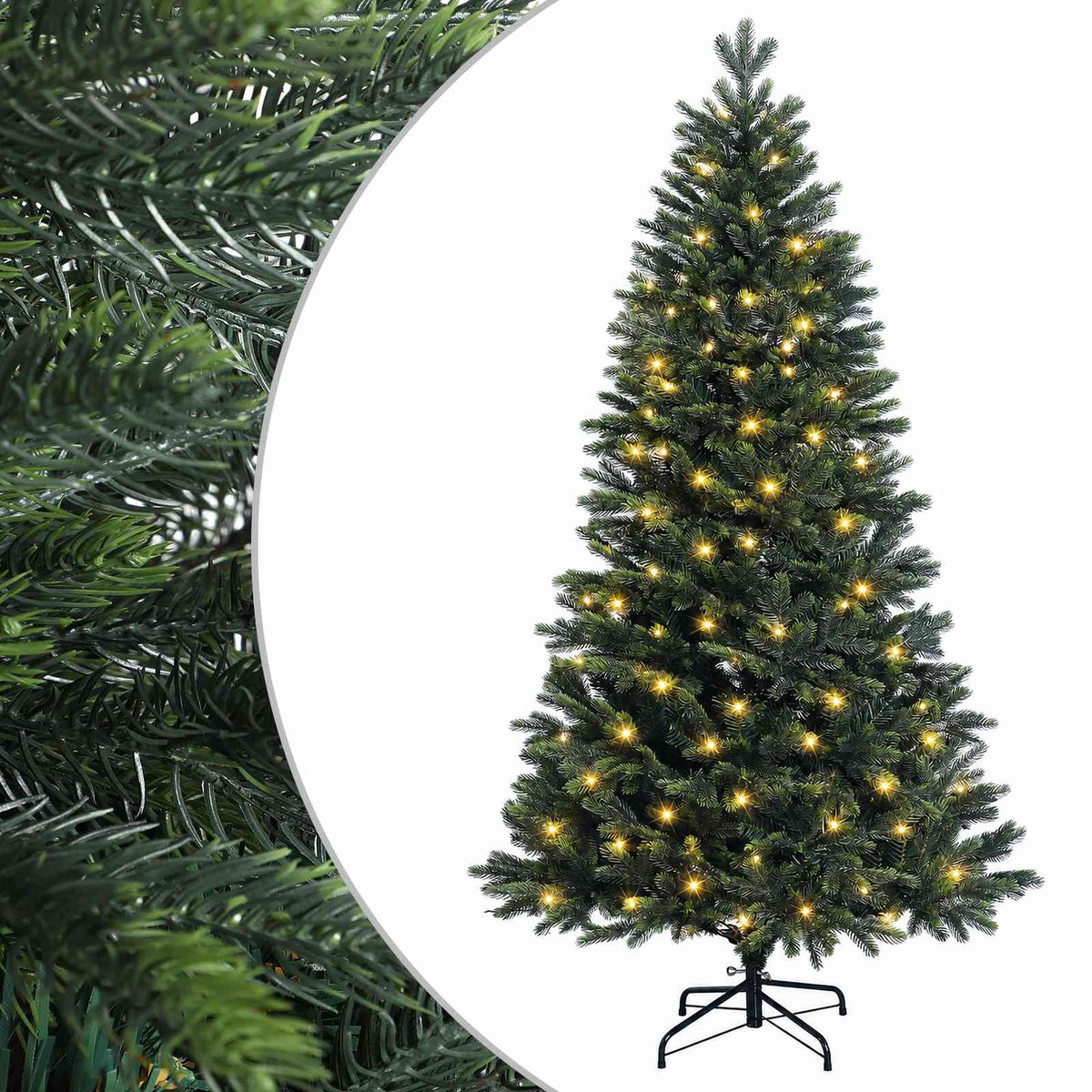 Artificial Hinged Christmas Tree 150 cm 150 LEDs Warm White