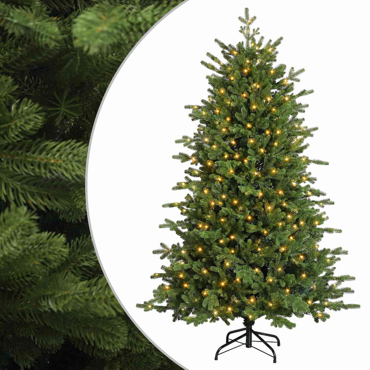 Artificial Hinged Christmas Tree 120 cm 150 LEDs Warm White