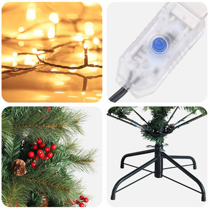 Artificial Hinged Christmas Tree 150 cm 150 LEDs Warm White