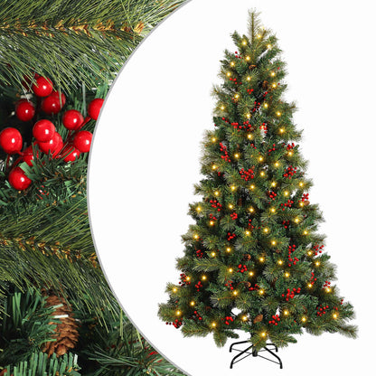 Artificial Hinged Christmas Tree 150 cm 150 LEDs Warm White