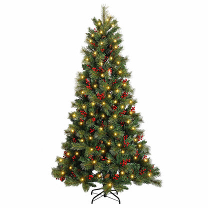 Artificial Hinged Christmas Tree 150 cm 150 LEDs Warm White