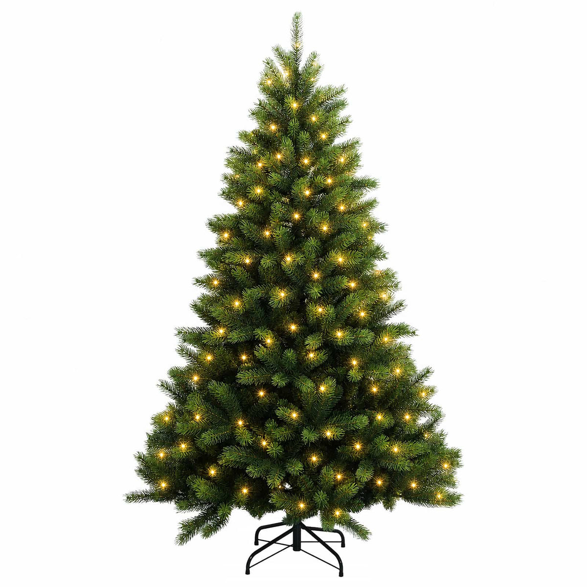 Artificial Hinged Christmas Tree 150 cm 150 LEDs Warm White