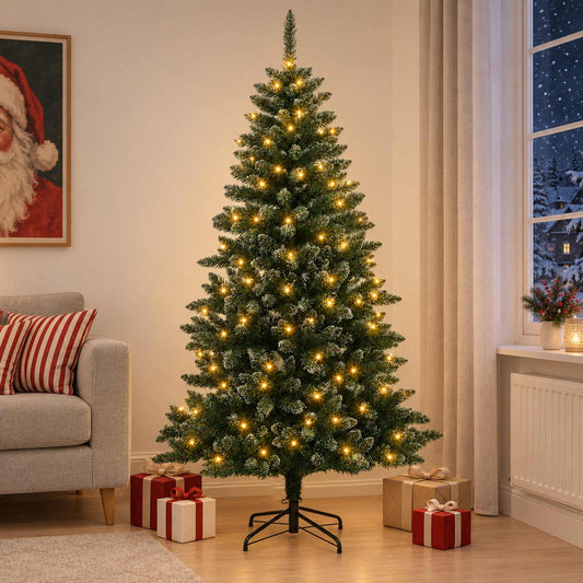 Artificial Hinged Christmas Tree 120 cm 150 LEDs Warm White