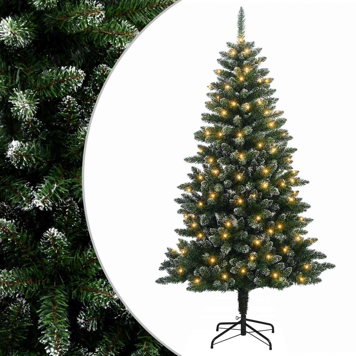 Artificial Hinged Christmas Tree 120 cm 150 LEDs Warm White