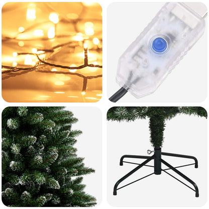 Artificial Hinged Christmas Tree 150 cm 150 LEDs Warm White