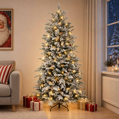 Artificial Hinged Christmas Tree 240 cm 300 LEDs Warm White