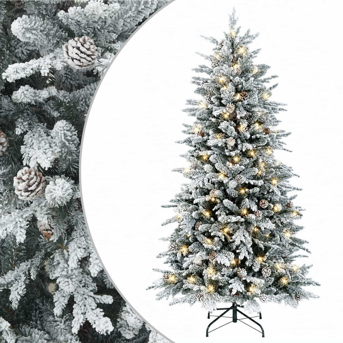 Artificial Hinged Christmas Tree 150 cm 150 LEDs Warm White