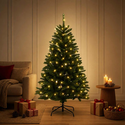 Artificial Hinged Christmas Tree 180 cm 300 LEDs Warm White