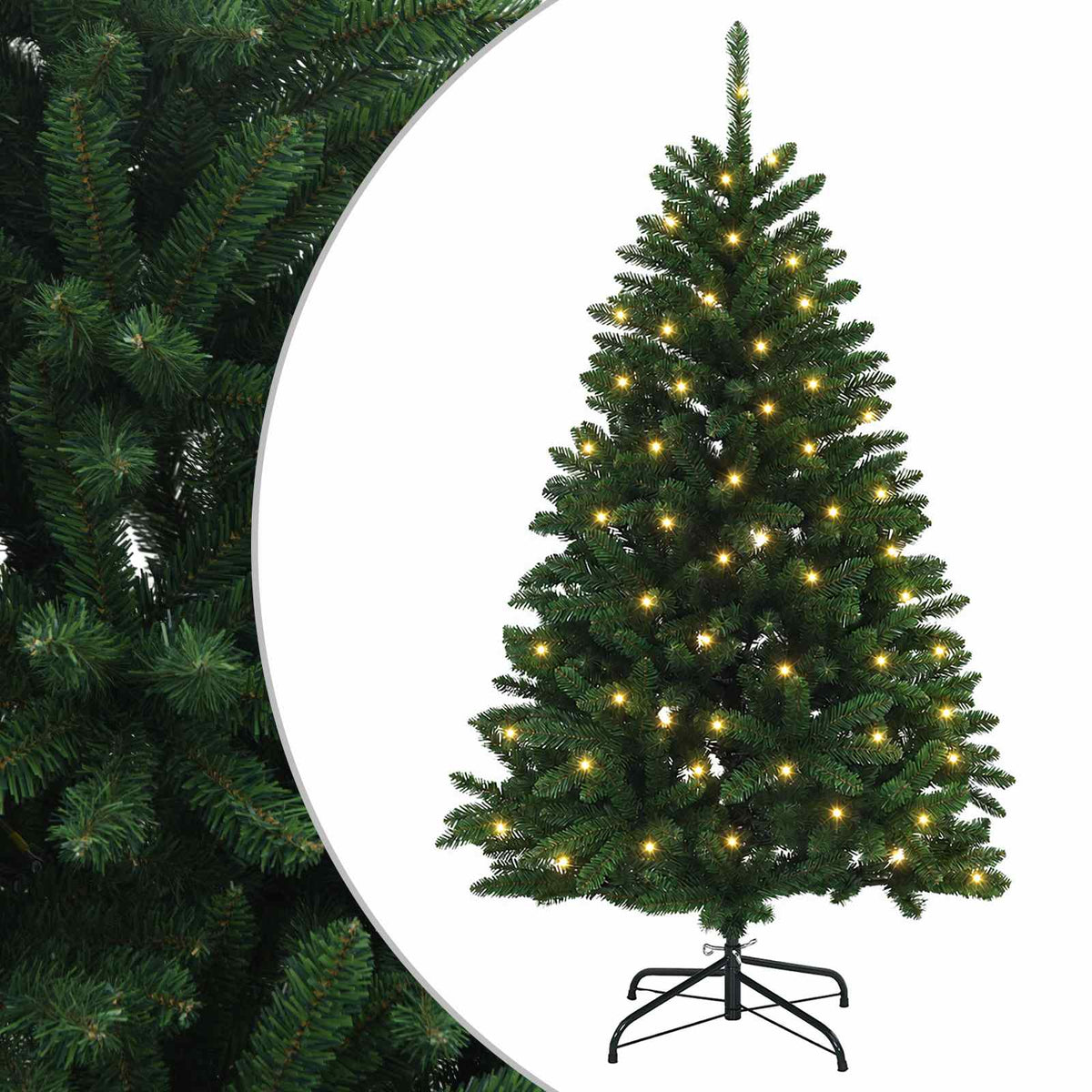 Artificial Hinged Christmas Tree 150 cm 150 LEDs Warm White