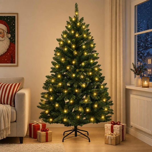 Artificial Hinged Christmas Tree 120 cm 150 LEDs Warm White