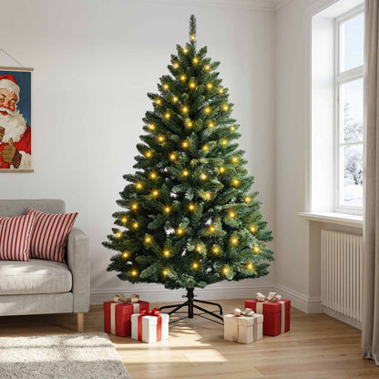Artificial Hinged Christmas Tree 150 cm 150 LEDs Warm White