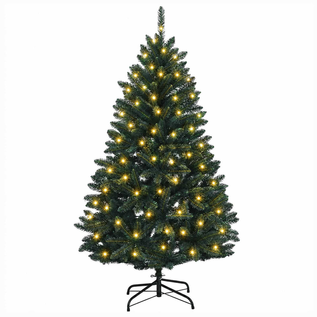 Artificial Hinged Christmas Tree 120 cm 150 LEDs Warm White