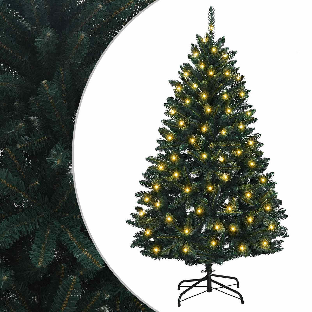 Artificial Hinged Christmas Tree 150 cm 150 LEDs Warm White