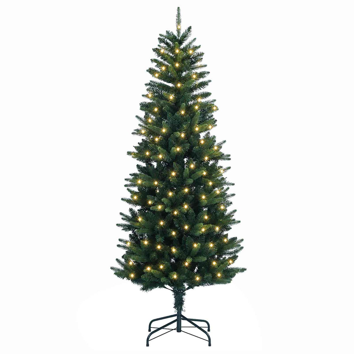 Artificial Hinged Christmas Tree 120 cm 150 LEDs Warm White PVC