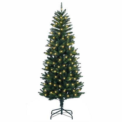 Artificial Hinged Christmas Tree 120 cm 150 LEDs Warm White PVC