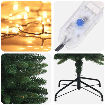 Artificial Slim Christmas Tree 120 cm 150 LEDs Warm White