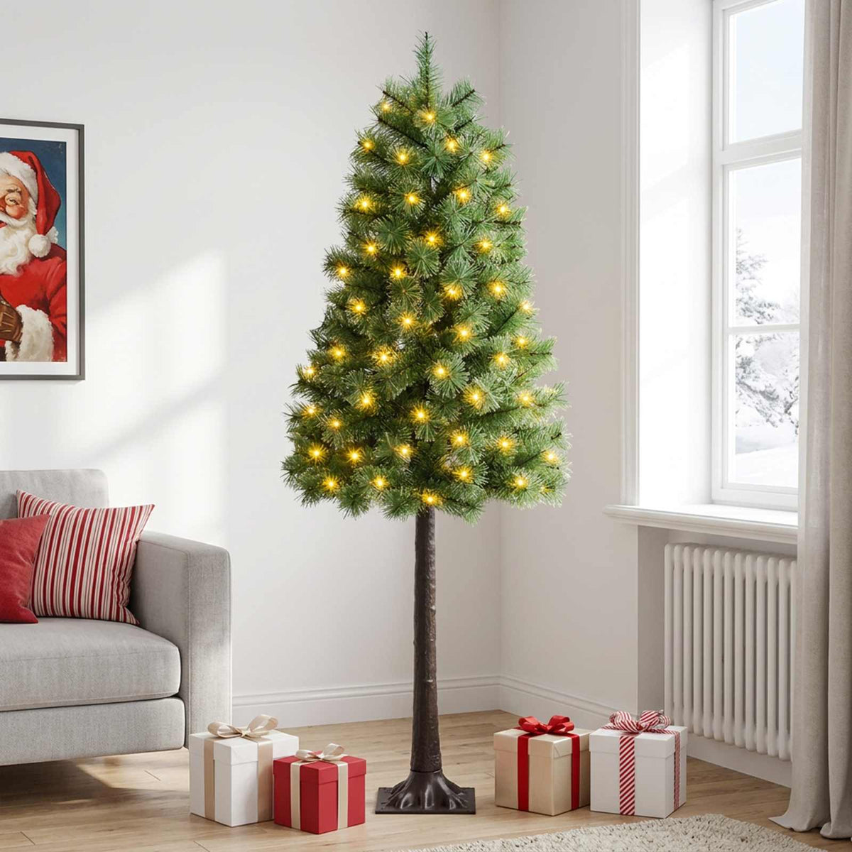 Artificial Hinged Christmas Tree 120 cm 150 LEDs Warm White