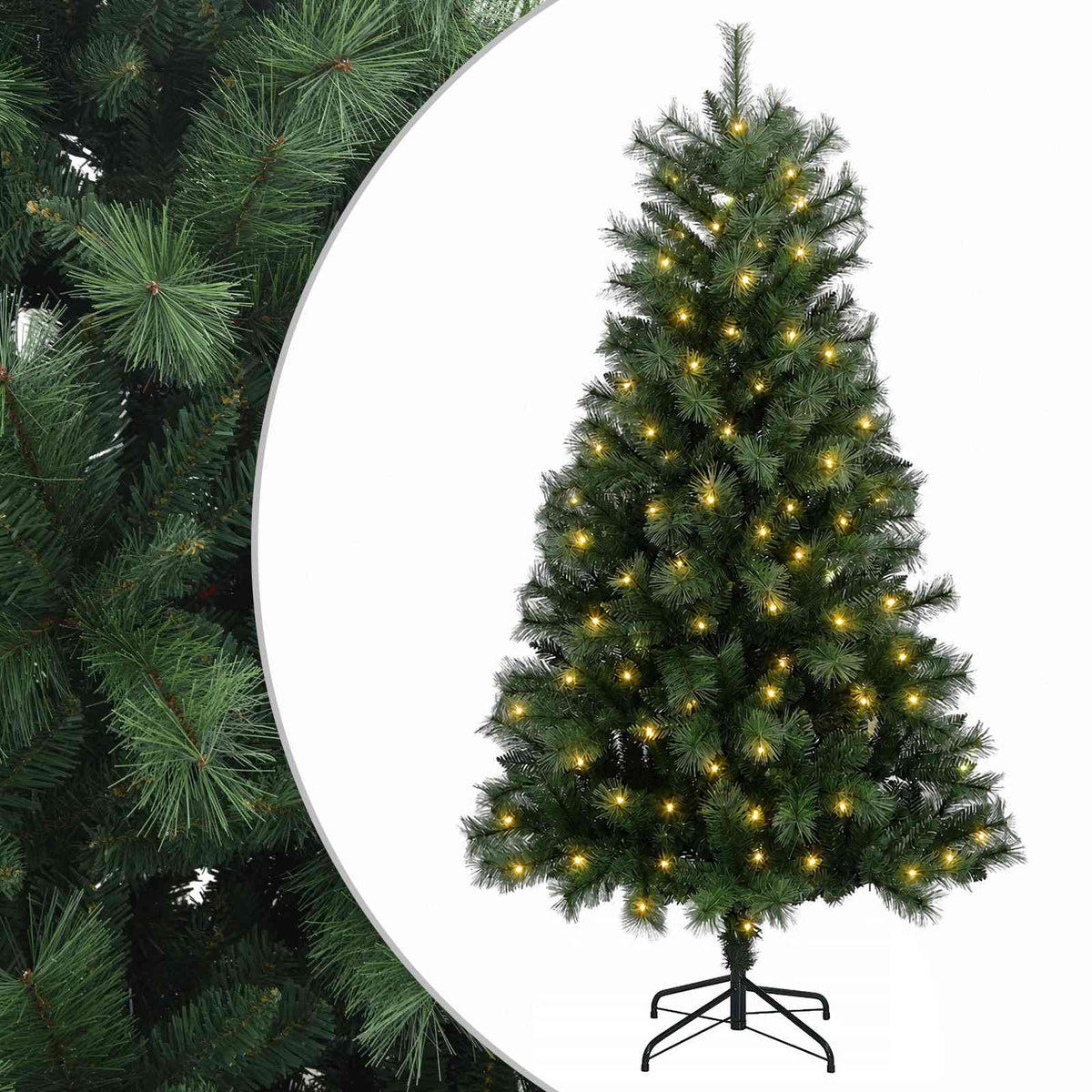 Artificial Hinged Christmas Tree 150 cm 150 LEDs Warm White