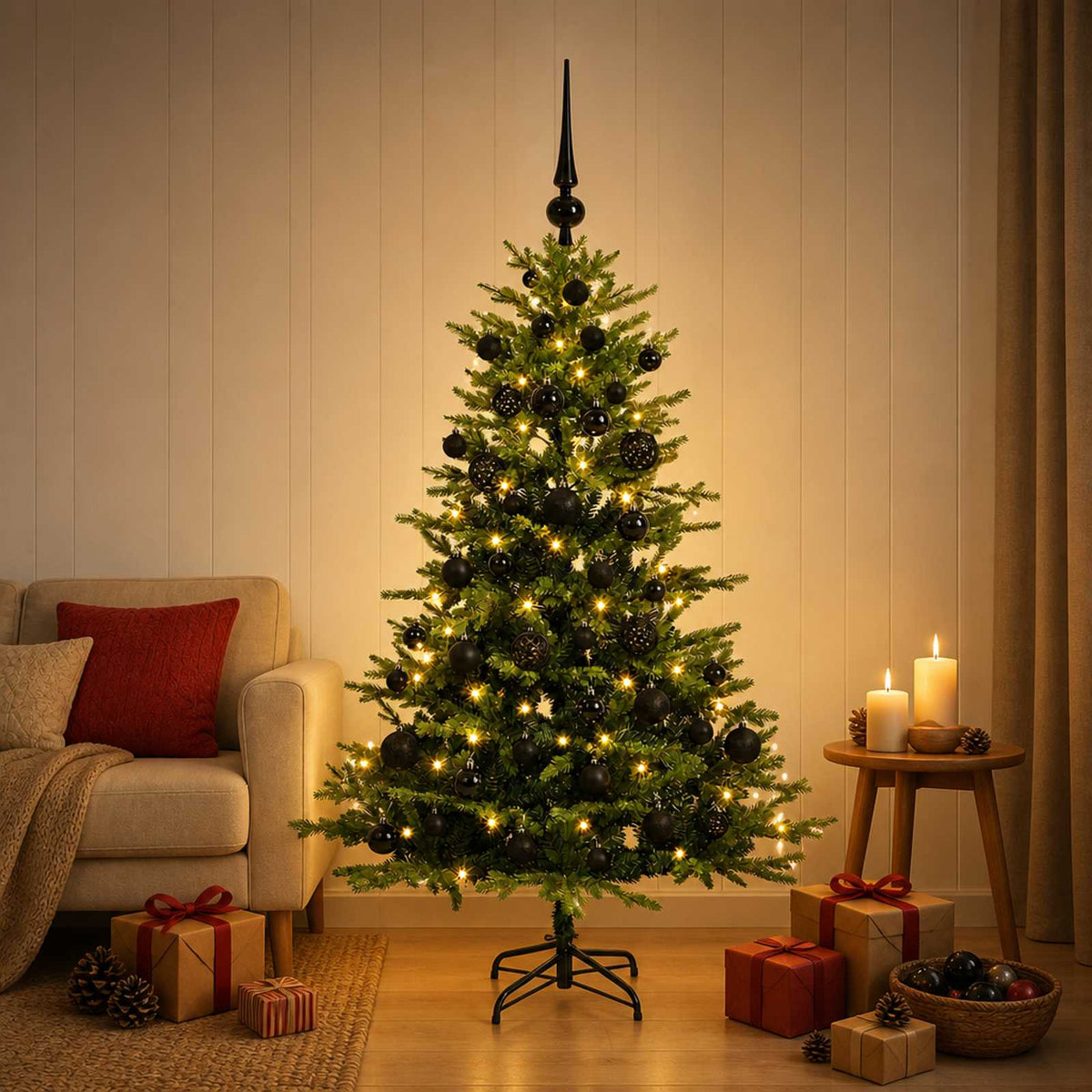 Artificial Christmas Tree with Bauble 120 cm 150 LEDs