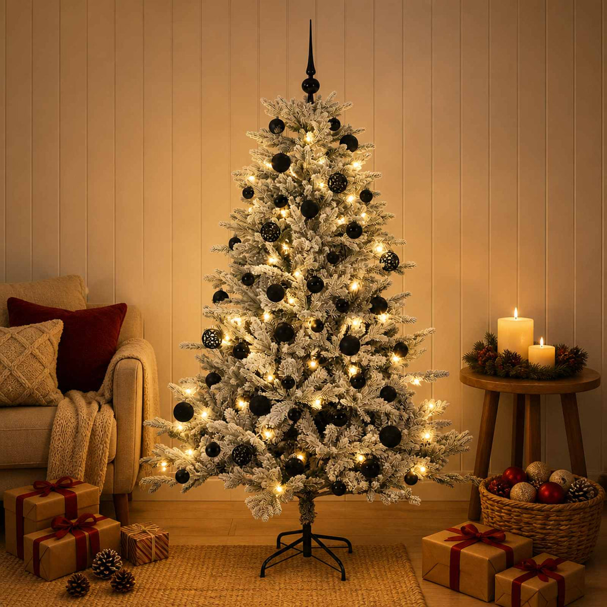 Artificial Christmas Tree with Bauble 120 cm 150 LEDs
